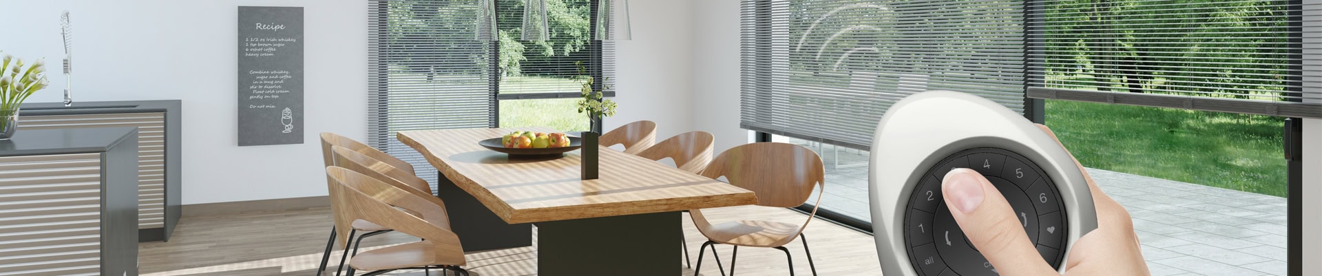 PowerView®, PowerView-3, Smart Home, Plissees, Jalousien, Rollos, Lamellenvorhänge, Pebble Fernbedienung, Bluetooth, Sprachassistenten PowerView®, PowerView-3, Smart Home, Plissees, Jalousien, Rollos, Lamellenvorhänge, Pebble Fernbedienung, Bluetooth, Sprachassistenten