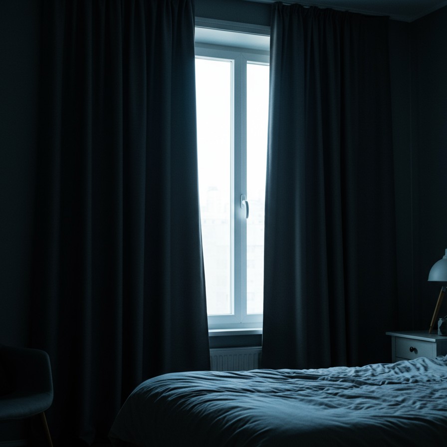 Modernes Schlafzimmer mit stilvollen Vorhängen – Elegante Fensterdekoration für mehr Privatsphäre und Gemütlichkeit.