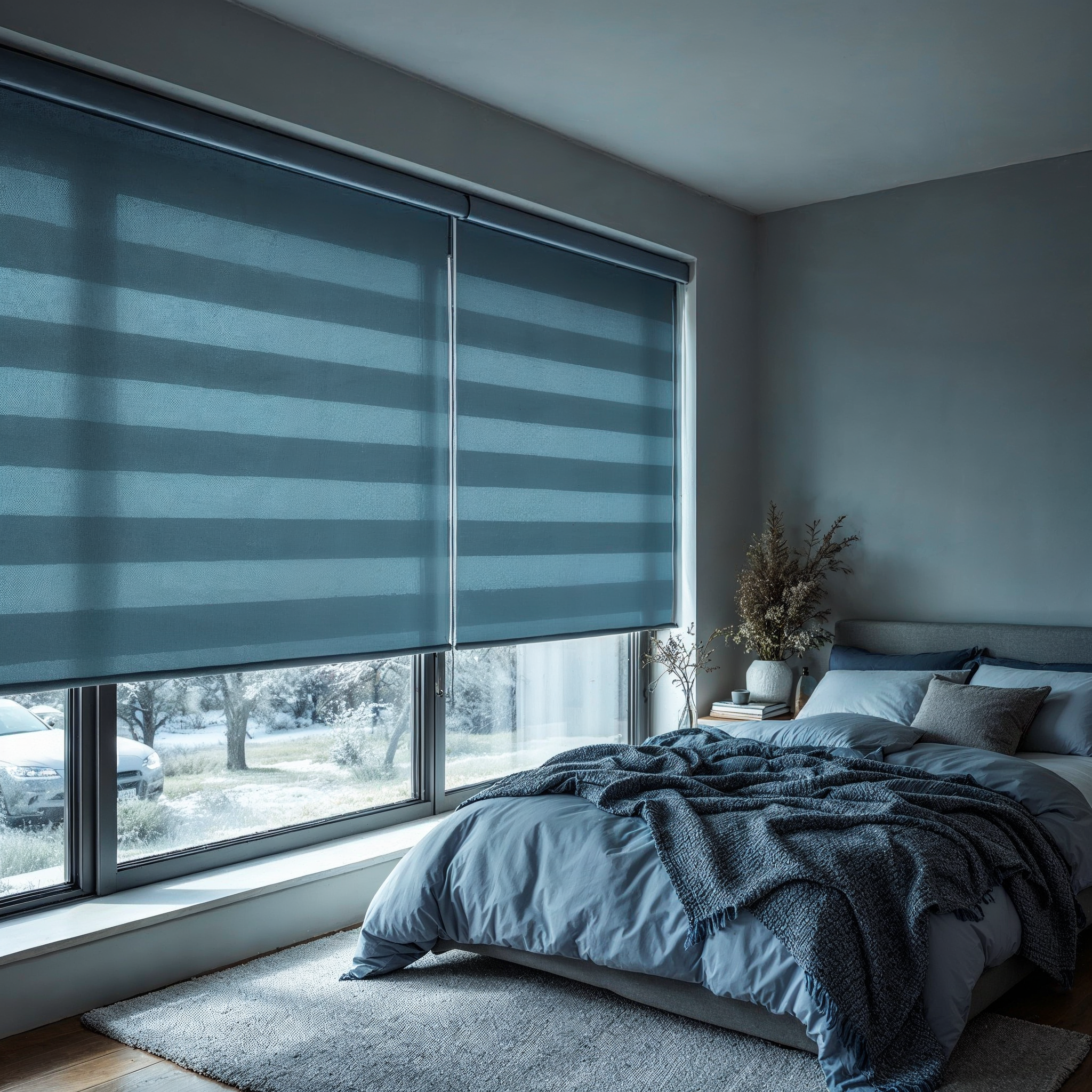 Verdunkelungsrollo für ein Schlafzimmer in Berlin – Lichtschutz und Privatsphäre.